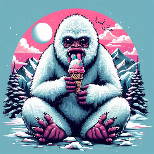 Snacking Yeti Art Print