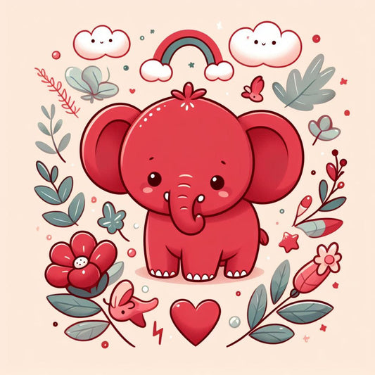 Happy Elephant Art Print