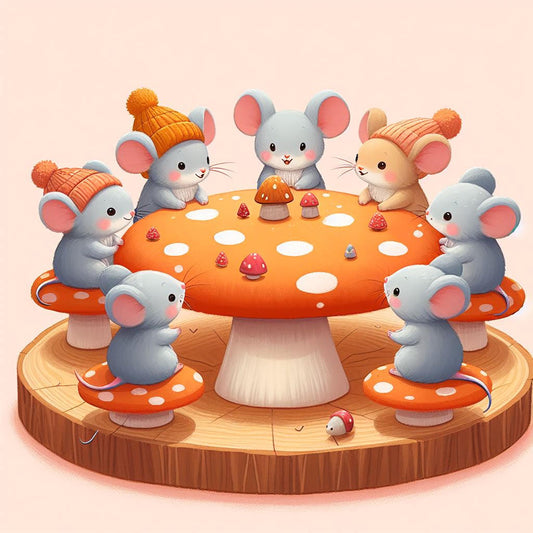 Little Mice Lunching Art Print